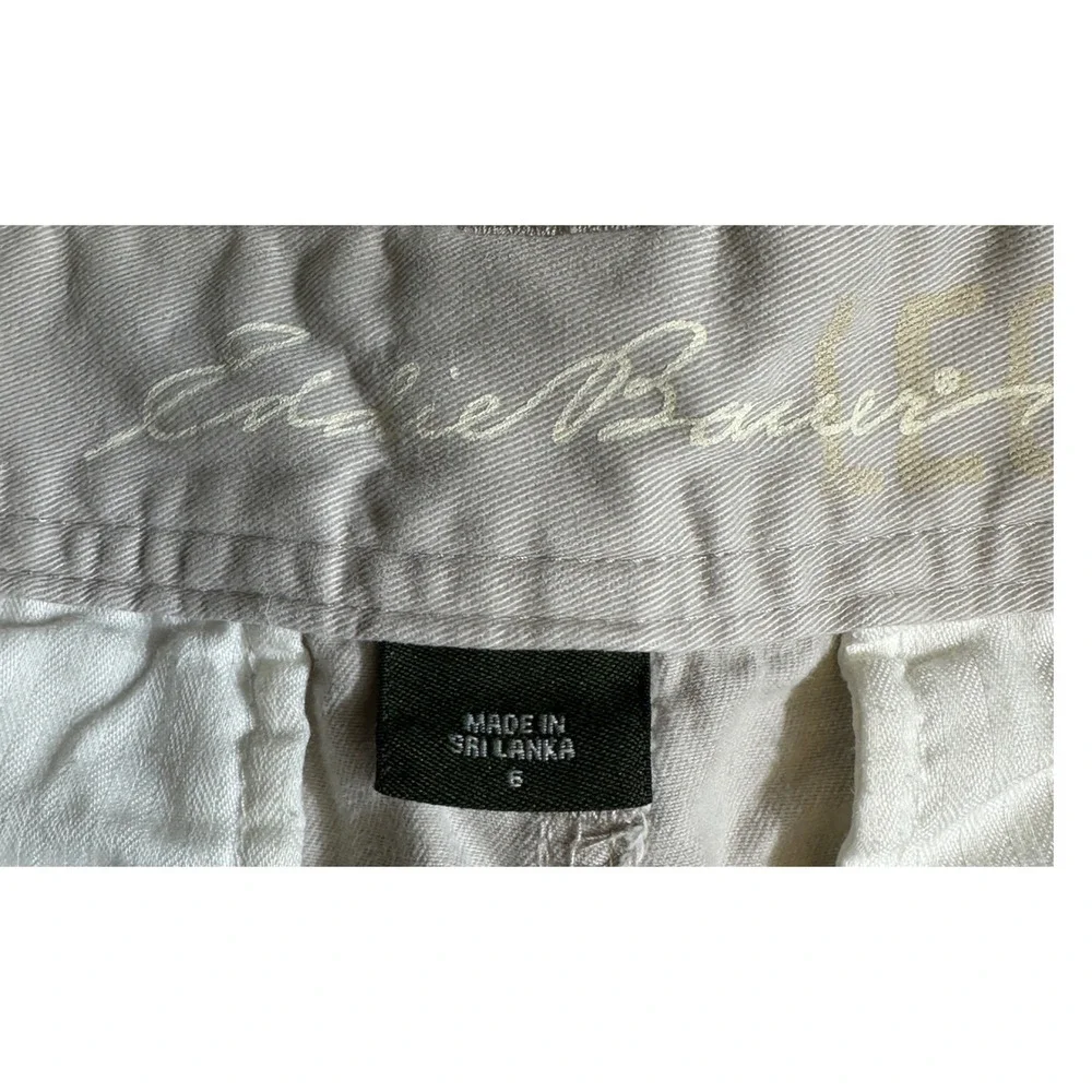 Eddie Bauer Women Khaki Chino Shorts‎ Size 6 Flat Front Casual Summer Legendary